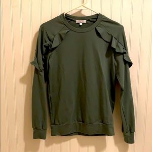 Green Sweater With Ruffle!